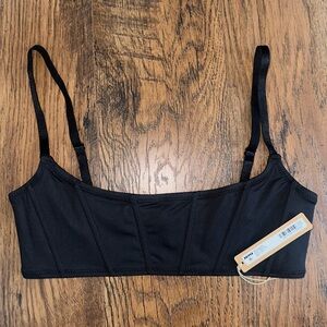 SKIMS swim corset bikini top size S color onyx black